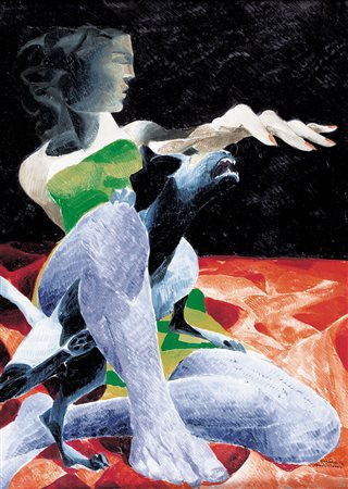 ENNIO CALABRIA Tripoli (Libia) 07/03/1937 Studio per "Interno", 1972 olio su...