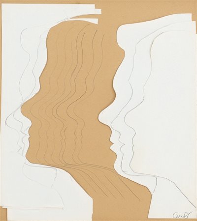 MARIO CEROLI Castelfrentano 1938 Senza titolo collage di carte e matita su...