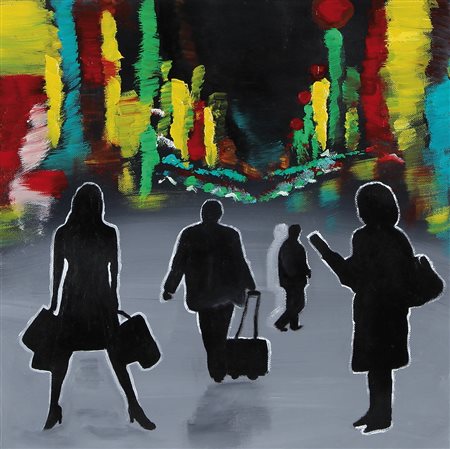 SYLVIA MASSERA Parigi 19/01/1954 City, 2008 olio su tela cm. 40x40, firma,...