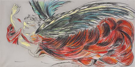 ALDO MONDINO Torino 04/10/1938 - 10/03/2005 L'angelo, 1983 pastelli su...