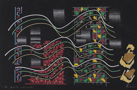 ENNIO FINZI Venezia 1931 Lo sguardo indiscreto pastelli, tecnica mista e...