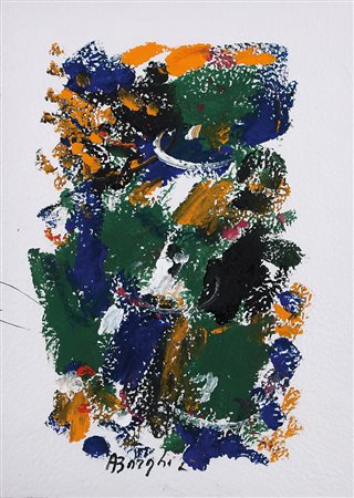 ALFONSO BORGHI Campegine (Re) 03/12/1944 Senza titolo olio su carta spagnola...