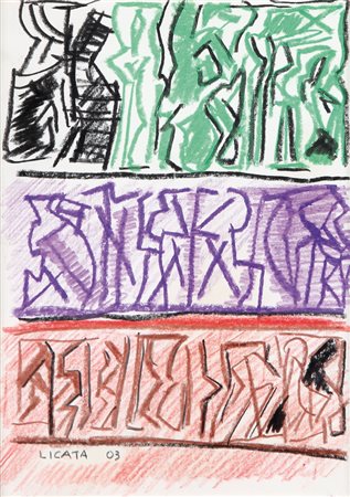 RICCARDO LICATA Torino 20/12/1929 Senza titolo, 2003 tecnica mista su carta...
