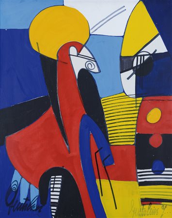 ALDO GENTILINI Genova 07/02/1911 - Tortona 10/08/1982 Senza titolo olio su...