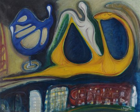 CARMELO CAPPELLO Ragusa 1912 - Milano 21/12/1996 Le mie sculture 1955 olio su...