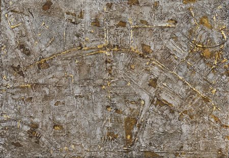 ELIO MARCHEGIANI Siracusa 02/09/1929 Struttura con arco, 1962 materico oro e...