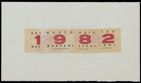 ALIGHIERO BOETTI Torino 1940 - Roma 24/04/1994 Calendario, 1982 collage e...