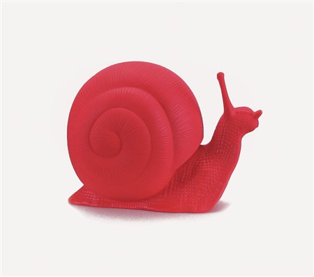 CRACKING ART Chiocciola multiplo in plastica rossa cm. 55x30x40, esemplare...
