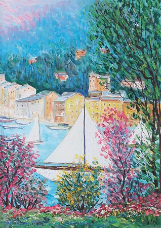 ANTONIO IALENTI Campobasso 12/07/1937 Portofino, 2001 olio su tela cm. 70x50,...