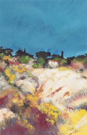 SERGIO SCATIZZI Gragnano (Lu) 20/12/1918 - Firenze 02/12/2009 Paesaggio olio...