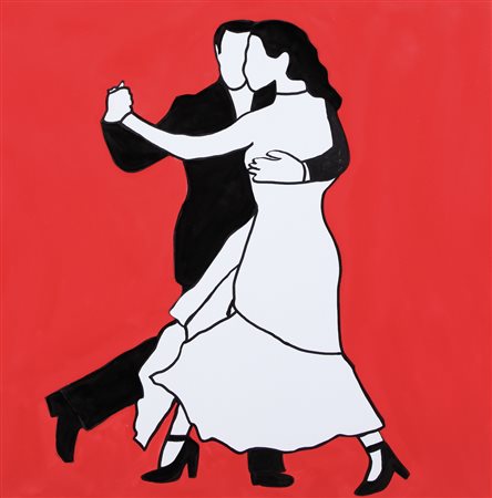 MARCO LODOLA Dorno (Pv) 04/04/1955 Ballerini smalti su tela cm. 100x100,...