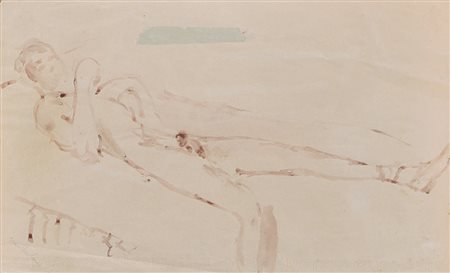 FILIPPO DE PISIS Ferrara 11/05/1896 - Milano 02/04/1956 Nudo sanguigna su...