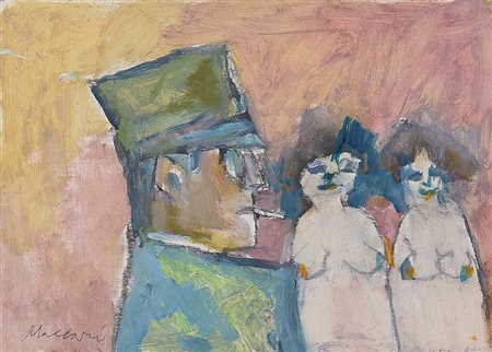 MINO MACCARI Siena 24/11/1898 - Roma 17/06/1989 Senza titolo, anni '70 olio...