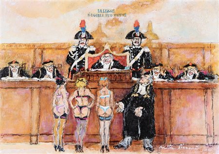 WALTER PIACESI Ascoli Piceno 18/09/1929 Le Imputate, 2008 olio su tavola cm....