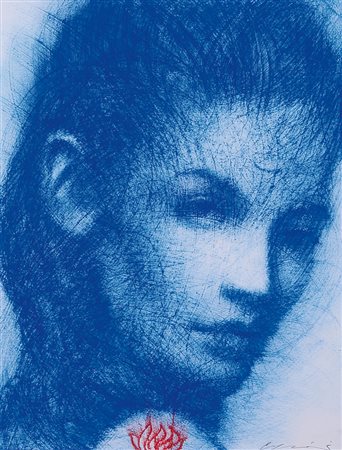 OMAR GALLIANI Montecchio Emilia (Re) 30/10/1954 Blu tecnica mista su carta...