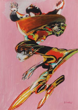 REMO BRINDISI Roma 25/04/1918 - Milano 25/07/1996 Reazioni olio su tela cm....