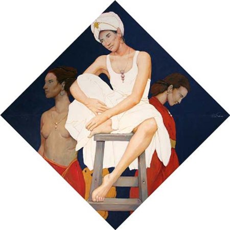 GOFFREDO CIVITARESE Chieti 30/01/1938 Penelope olio su tela cm. 100x100...