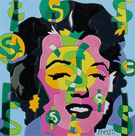 UGO NESPOLO Mosso Santa Maria (Bi) 29/08/1941 Marilyn cash acrilici su legno...