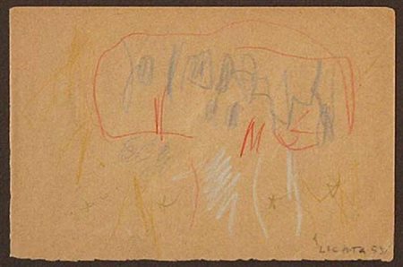 RICCARDO LICATA Torino 20/12/1929 Senza titolo, 1959 tecnica mista (pastello...