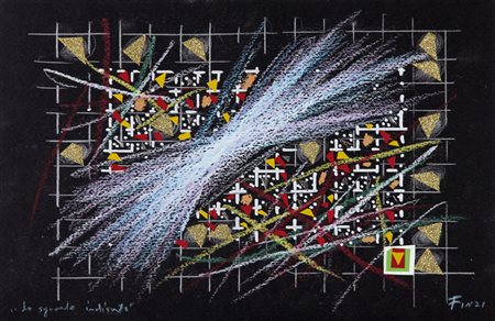 ENNIO FINZI Venezia 1931 Lo sguardo indiscreto pastelli, tecnica mista e...