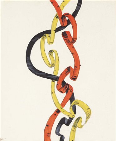 ALBINO GALVANO Torino 16/12/1907 - Torino 1991 Nastri, 1969 olio su tela cm....