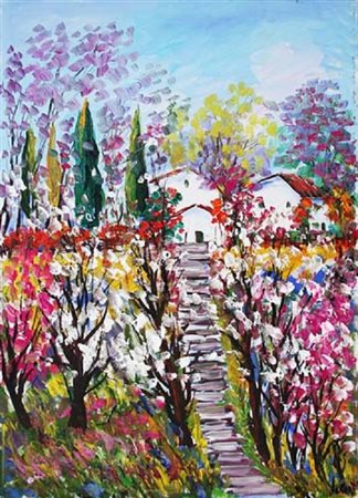 ANTONIO IALENTI Campobasso 12/07/1937 Scalinata della felicità olio su tela...