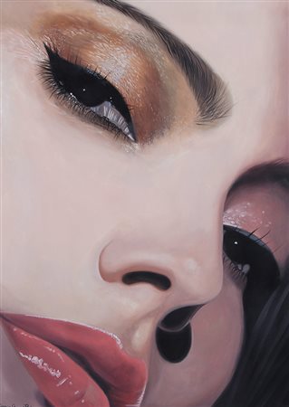 MARIA GIOVANNA PERI Palermo 1978 Occhi neri, 2012 olio su tela cm. 70x50,...