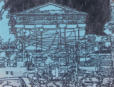 LEONIDA DE FILIPPI Milano 17/04/1969 Paesaggio urbano tecnica mista su carta...