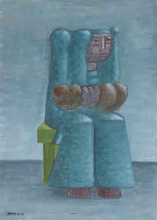 XANTE BATTAGLIA Gioia Tauro 12/10/1943 Maternità olio su tela cm. 70x50,...