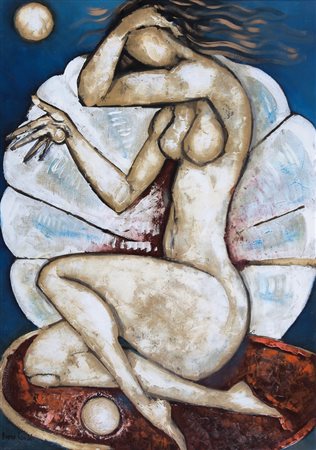 BRUNO LANDI Roma 23/03/1941 Venere nascente, 2000 olio su tela cm. 70x50,...
