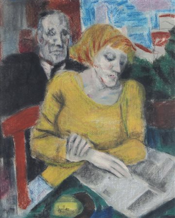 REMO SQUILLANTINI Stia (Ar) 1920 - Firenze 06/08/1996 Figura tecnica mista su...