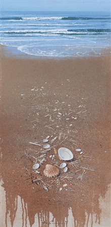 AGOSTINO CANCOGNI Forte dei Marmi 26/11/1950 Versilia olio su tela cm. 80x40,...