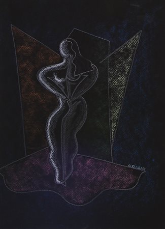 PIPPO ORIANI Torino 25/06/1909 - Roma 01/12/1972 Figura femminile pastelli su...