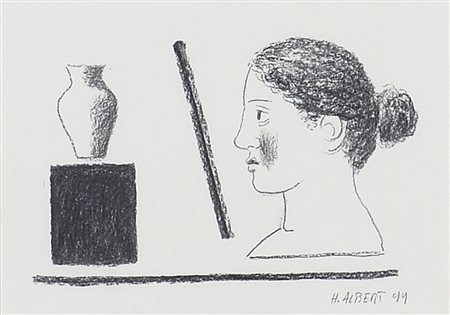 HERMANN ALBERT Ansbach (Germania) 1937 Kopf/vase, 1999 pastello su carta cm....