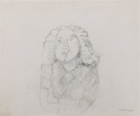 ANGELO DEL BON Milano 12/04/1898 - Desio (Mi) 02/04/1952 Bambina, 1944 matita...