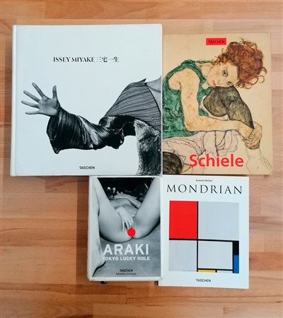 ARTISTI VARI EDIZIONI TASCHEN (MONDRIAN, SCHIELE, ARAKI, MIYAKE) - Lotto unico di 4 cataloghi