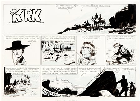 Hugo Pratt (Rimini 1927-Losanna 1995)  - Il Sergente Kirk - Il castello di Titlàn, 1959