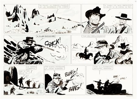 Hugo Pratt (Rimini 1927-Losanna 1995)  - Il Sergente Kirk - Il castello di Titlàn, 1959