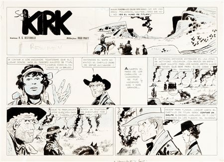 Hugo Pratt (Rimini 1927-Losanna 1995)  - Il Sergente Kirk - Il castello di Titlàn, 1959