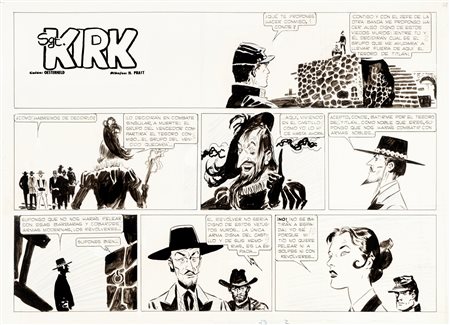 Hugo Pratt (Rimini 1927-Losanna 1995)  - Il Sergente Kirk - Il castello di Titlàn, 1959