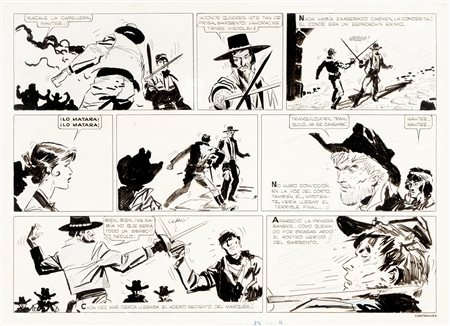 Hugo Pratt (Rimini 1927-Losanna 1995)  - Il Sergente Kirk - Il castello di Titlàn, 1959