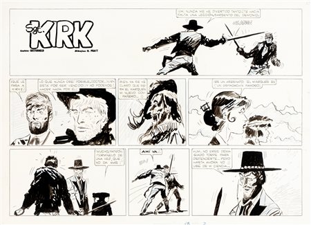 Hugo Pratt (Rimini 1927-Losanna 1995)  - Il Sergente Kirk - Il castello di Titlàn, 1959