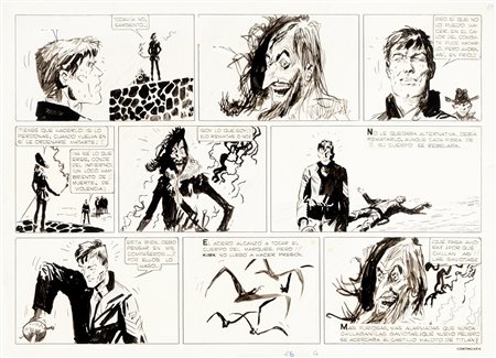 Hugo Pratt (Rimini 1927-Losanna 1995)  - Il Sergente Kirk - Il castello di Titlàn, 1959