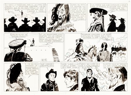 Hugo Pratt (Rimini 1927-Losanna 1995)  - Il Sergente Kirk - Il castello di Titlàn, 1959