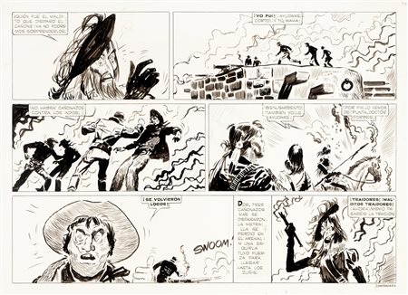 Hugo Pratt (Rimini 1927-Losanna 1995)  - Il Sergente Kirk - Il castello di Titlàn, 1959