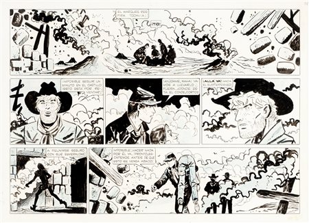 Hugo Pratt (Rimini 1927-Losanna 1995)  - Il Sergente Kirk - Il castello di Titlàn, 1959