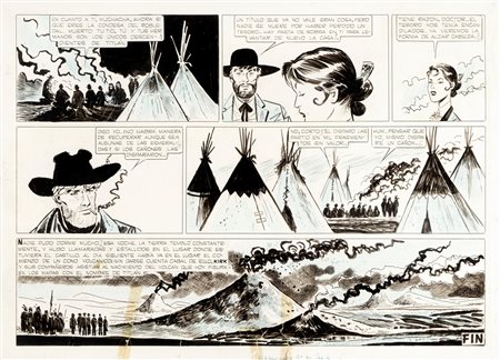 Hugo Pratt (Rimini 1927-Losanna 1995)  - Il Sergente Kirk - Il castello di Titlàn, 1959