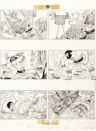 Hugo Pratt (Rimini 1927-Losanna 1995)  - Il favoloso West: I giganti burloni, 1964