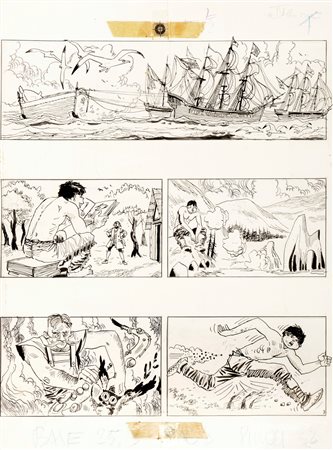 Hugo Pratt (Rimini 1927-Losanna 1995)  - Il favoloso West: I giganti burloni, 1964