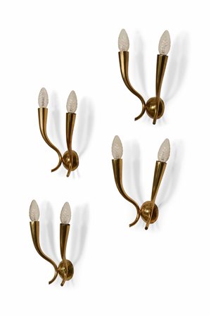 Quattro appliques con struttura in ottone., 